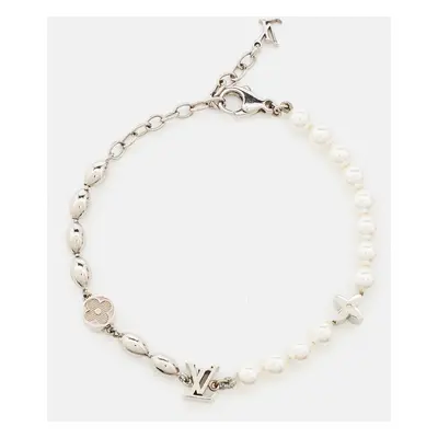 Louis Vuitton Pearls Fusion Silver Tone Bracelet