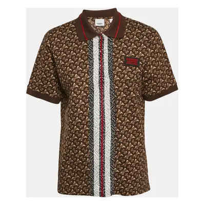 Burberry Brown Monogram Cotton Pique Copland Polo T-Shirt