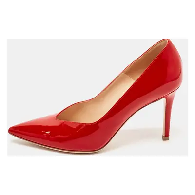 Gianvito Rossi Red Patent Leather Gianvito Pointed Toe Pumps Size 36.5