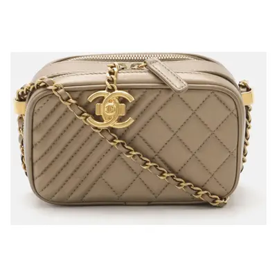 Chanel Bronze Gold Leather Camera Bag