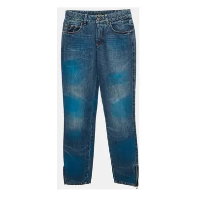 Chanel Blue Spray Painted Denim Jeans Waist 26"