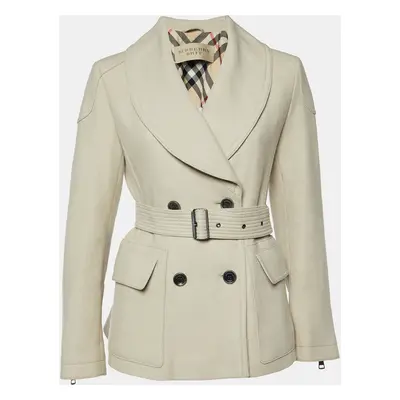 Burberry Brit Beige Wool Double Breasted Coat