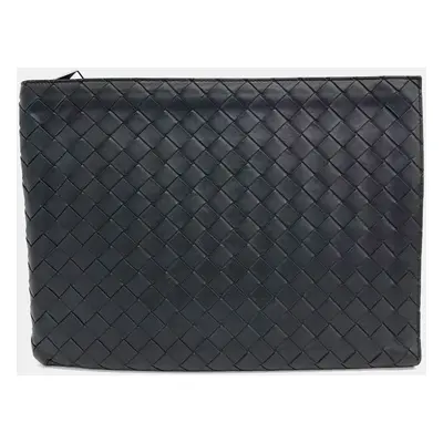 Bottega Veneta Black Leather Bottega Veneta mesh clutch