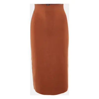 Joseph Brown Stretch Silk Knit Pencil Skirt