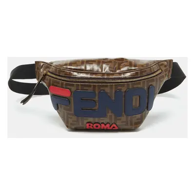 Fendi x Fila Brown Zucca Coated Canvas Mania Belt Bag