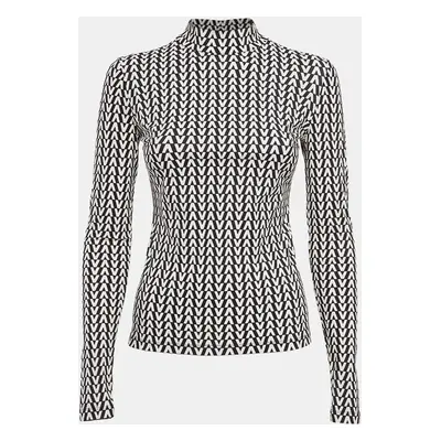 Valentino Black/White V Optical Print Jersey Top