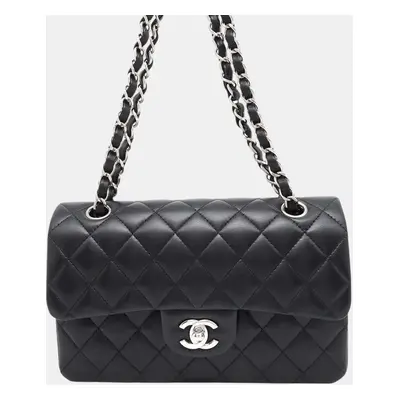 Chanel Black Matelasse Coco Mark Double Flap Chain Shoulder Bag