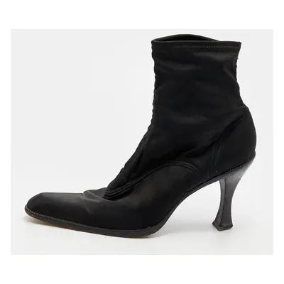 Sergio Rossi Black Spandex Ankle Length Boots Size