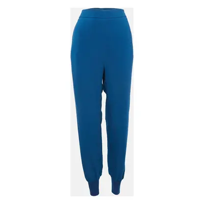 Stella McCartney Blue Crepe and Rib Knit Trim Joggers