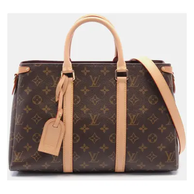 Louis Vuitton Brown Coated Canvas Leather Monogram Soufflot Mm Handbag