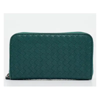 Bottega Veneta Dark Green Intrecciato Leather Continental Wallet