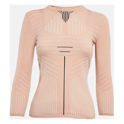 Prada Pink Stripe Knit Crew Neck Jumper