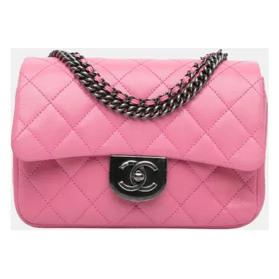 Chanel Pink Small Goatskin Double Carry Waist Chain Flap