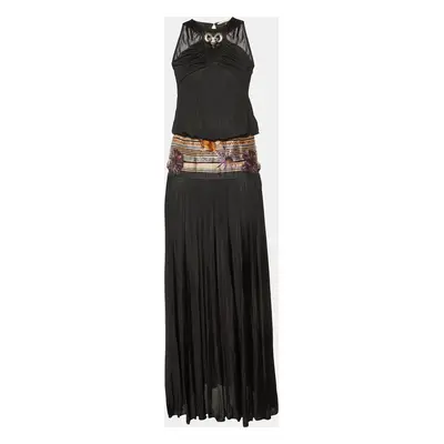 Class by Roberto Cavalli Black Jersey Halter Neck Maxi Dress