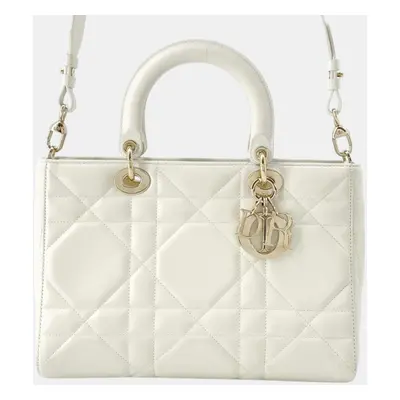 Dior White Leather Lady D-Sire bag