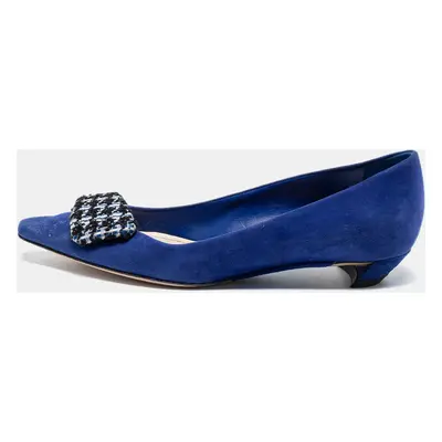 Dior Blue Suede Ballet Flats Size 35.5