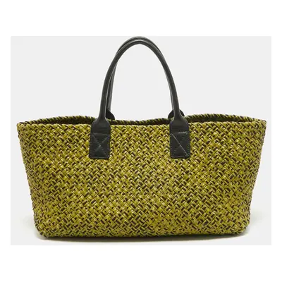 Bottega Veneta Green/Black Intrecciato Leather Limited Edition 302/750 Cabat Tote