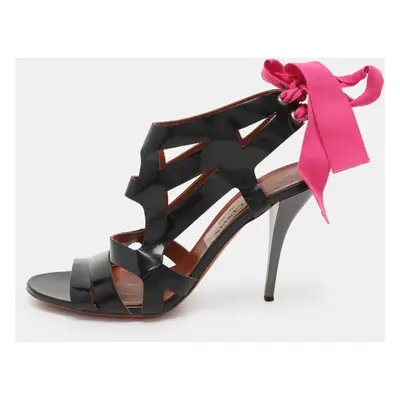 Lanvin Black Patent Leather Strappy Sandals Size