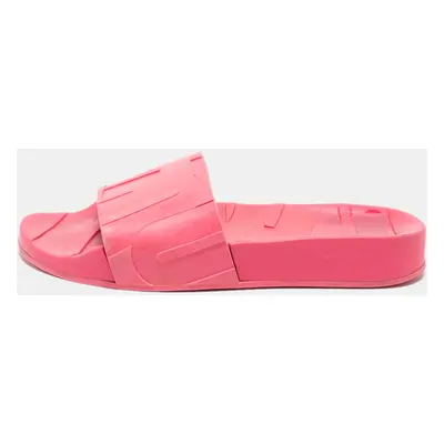 Jimmy Choo Pink Rubber Flat Slides Size