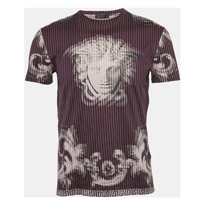 Versace Black/Purple Medusa Print Jersey Lenticular Foulard T-shirt