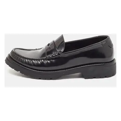 Saint Laurent Black Leather Penny Loafers Size 38.5