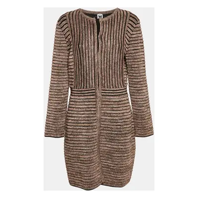 M Missoni Metallic Stripe Lurex Knit Long Cardigan