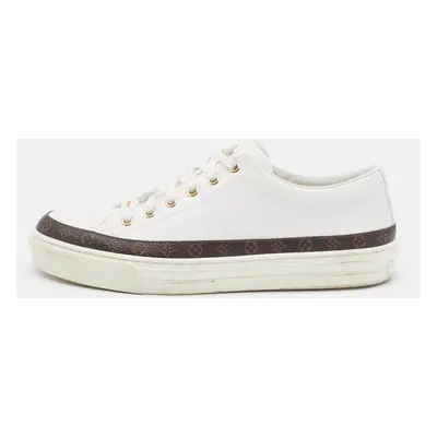 Louis Vuitton White Leather Monogram Stellar Low Top Sneakers Size