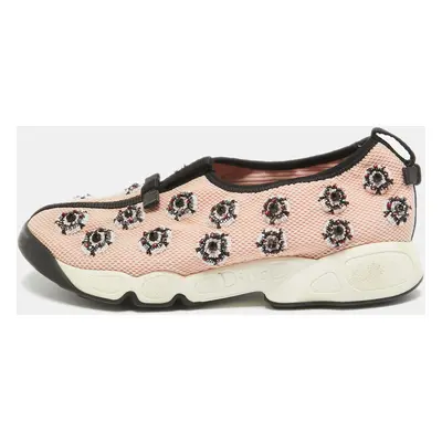 Dior Pink Mesh Embellished Fusion Sneakers Size