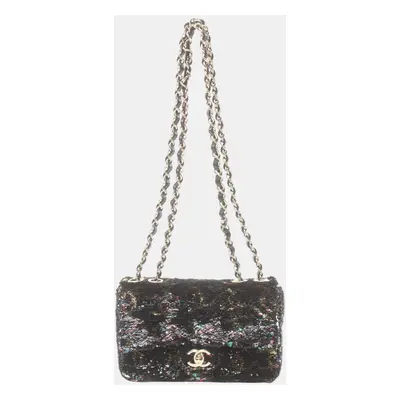 Chanel Black Leather Lambskin Coco Mark Shoulder Bag