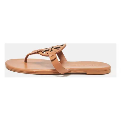 Tory Burch Brown Leather Miller Thong Sandals Size