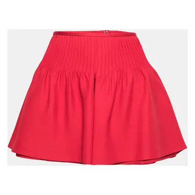 Valentino Red Wool & Silk Pintucked Shorts