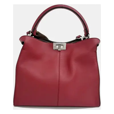 Fendi Red Leather Peekaboo XLite Medium Bag