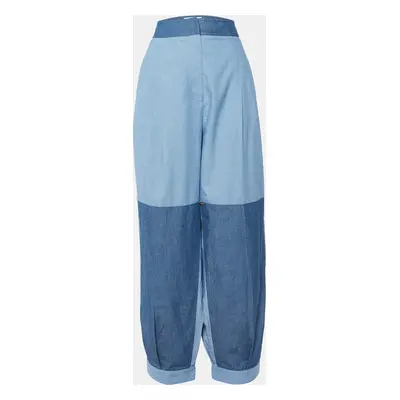 Loewe Blue Patchwork Denim Pleated Trousers