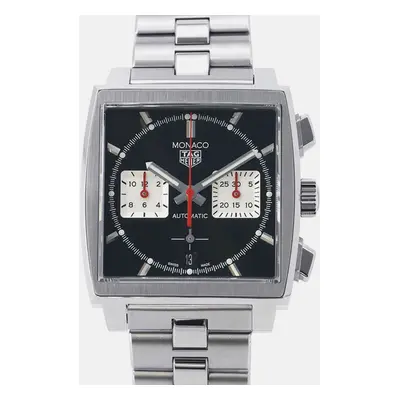 Tag Heuer Black Stainless Steel Monaco Automatic Men's Wristwatch mm