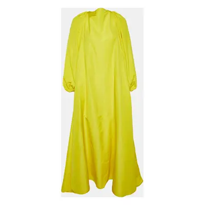 Valentino Yellow Faille Open Back Maxi Dress