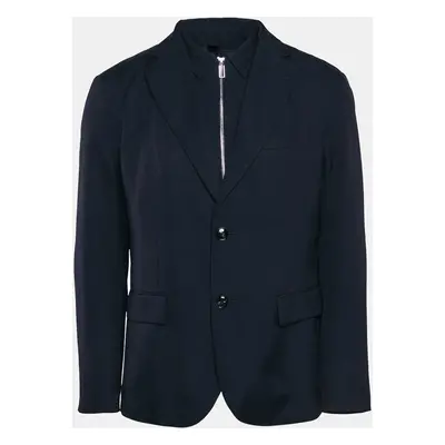 Emporio Armani Navy Blue Gabardine Blazer