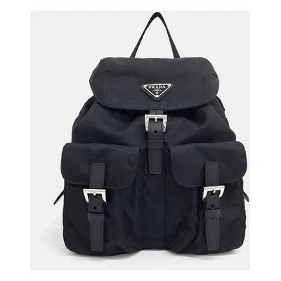 Prada Black Fabric Two-Pocket Backpack Bag