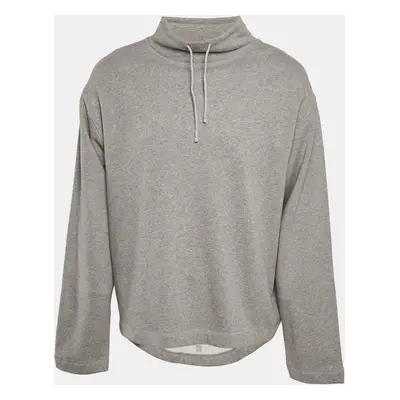 Givenchy Grey Cotton Knit High Neck Sweatshirt