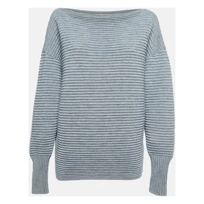 Victoria Victoria Beckham Grey Ribbed Knit Sweater