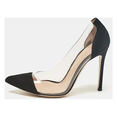 Gianvito Rossi Black Suede and PVC Plexi Pumps Size