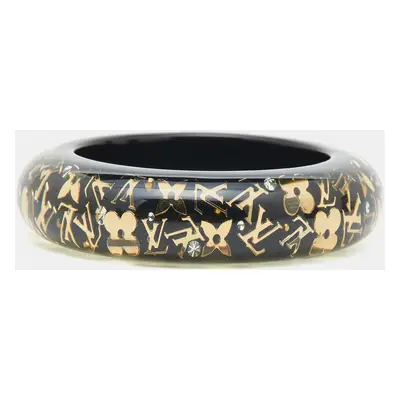 Louis Vuitton Black LV Inclusion Resin Gold Tone Bracelet