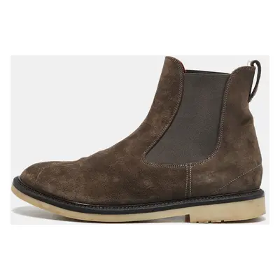 Loro Piana Brown Suede Beatle Walk Chelsea Boots Size