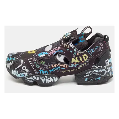 Vetements x Reebok Black Graffiti Fabric Instapump Fury Sneakers Size