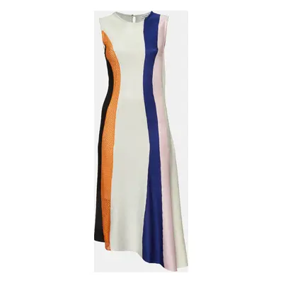 Dior Multicolor Paneled Jersey Sleeveless Midi Dress