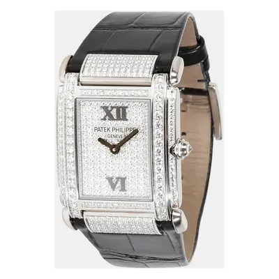 Patek Philippe White Gold And Diamond Twenty-4 4910G-001 Quartz Women's Wristwatch mm