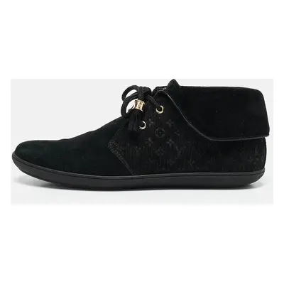 Louis Vuitton Black Monogram Suede Dragonfly Sneakers Size 38.5