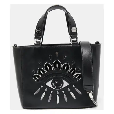 Kenzo Black Leather Eye Patch Tote