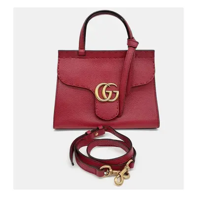 Gucci Red Leather GG Marmont mini tote bag