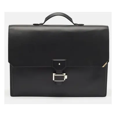 Montblanc Black Leather Urban Spirit Double Gusset Briefcase