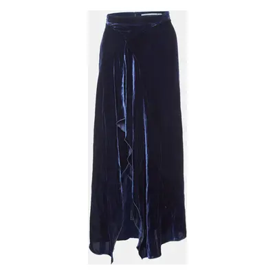 Roland Mouret Navy Blue Velvet Haxby Midi Skirt